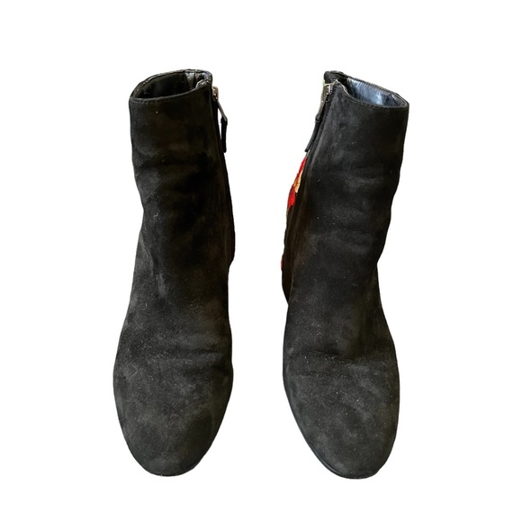 Sam Edelman Floral, Embroidered, Suede + Leather Heel Booties - Picture 7 of 13